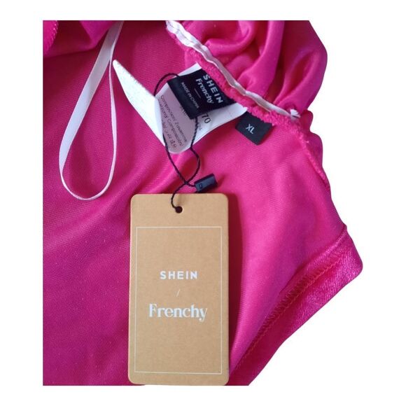 SHEIN Pink Asymmetrical Ruched Sleeveless One Shoulder Blouse - Picture 2 of 3